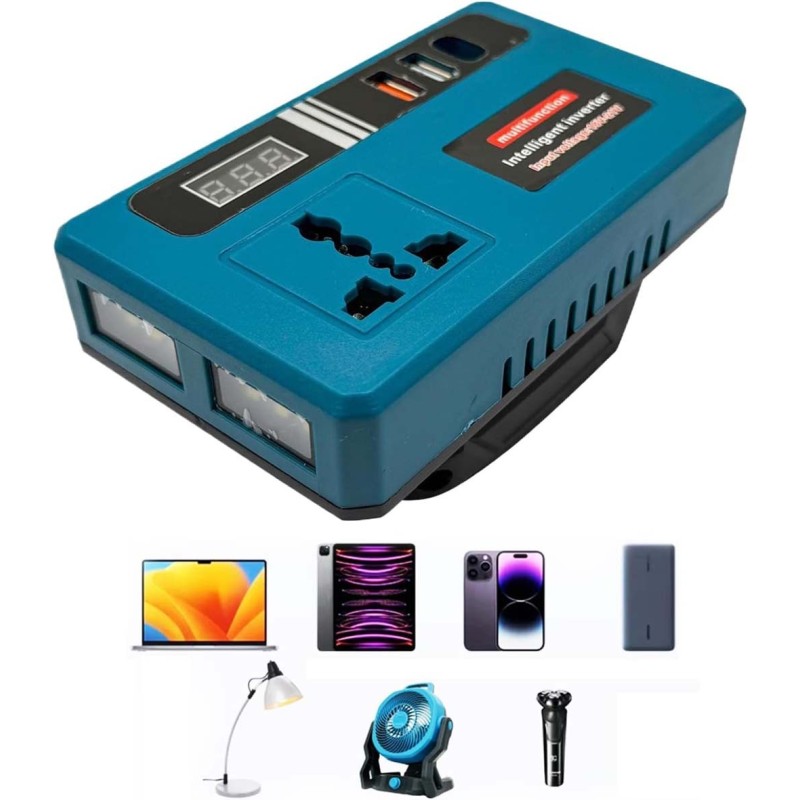 EZ-80909-7 INTELLIGENT PORTABLE POWER INVERTER,DC CONVERTER 21V-180V TO 220AC