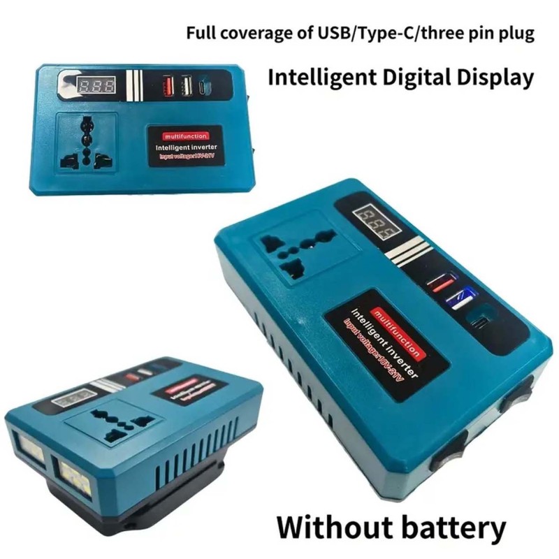 EZ-80909-7 INTELLIGENT PORTABLE POWER INVERTER,DC CONVERTER 21V-180V TO 220AC