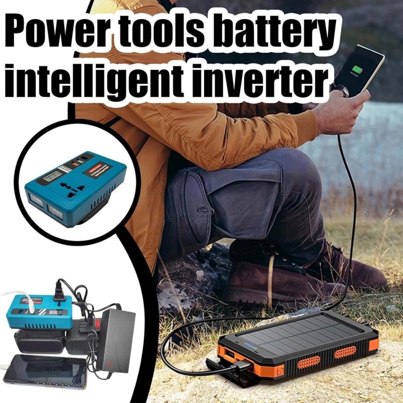 EZ-80909-7 INTELLIGENT PORTABLE POWER INVERTER,DC CONVERTER 21V-180V TO 220AC