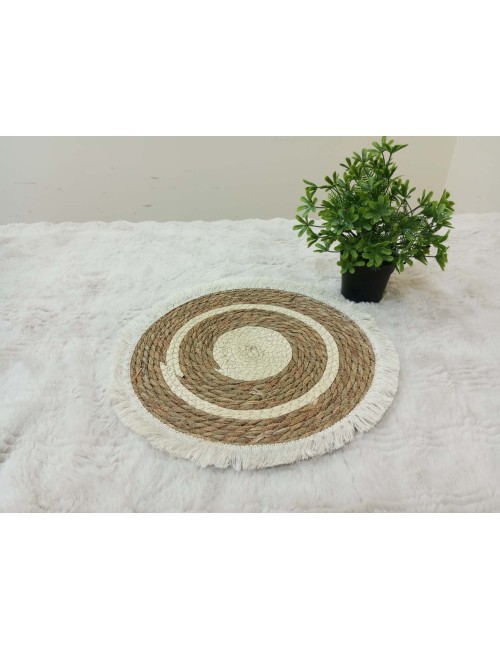 AE-33610-HANDMADE JUTE ROUND RUG 1.2MTR