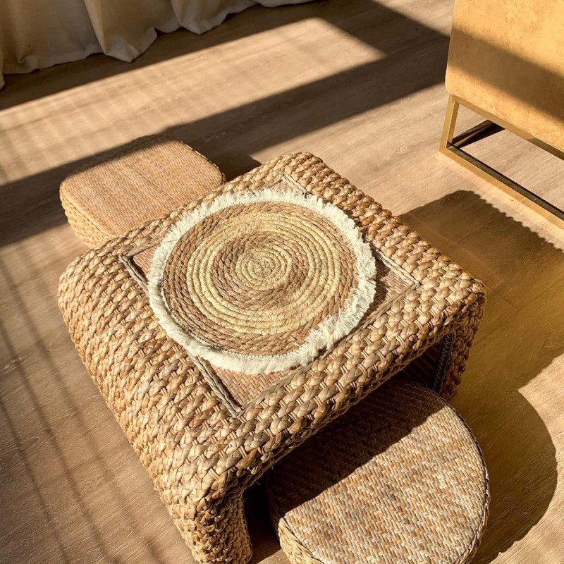 AE-33610-HANDMADE JUTE ROUND RUG 1.2MTR