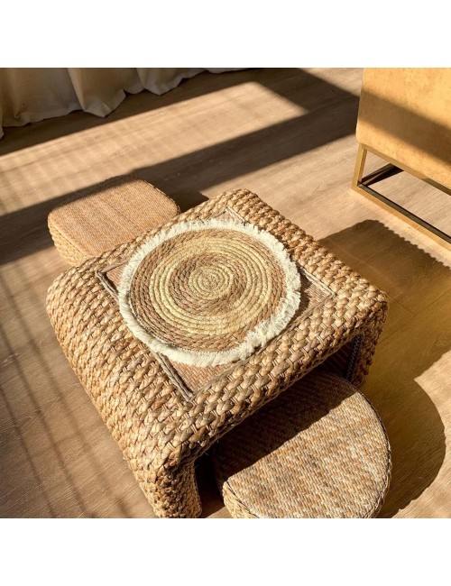 AE-33610-HANDMADE JUTE ROUND RUG 1.2MTR