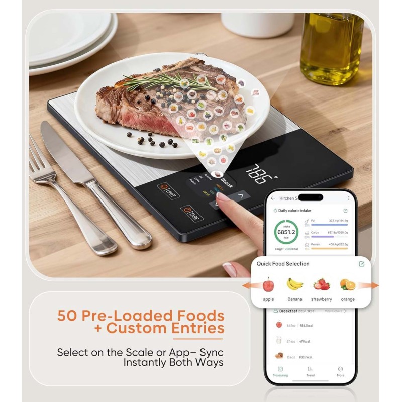 KN2432LB-SMART NUTRITION FOOD SCALE WITH TFT DISPLAY