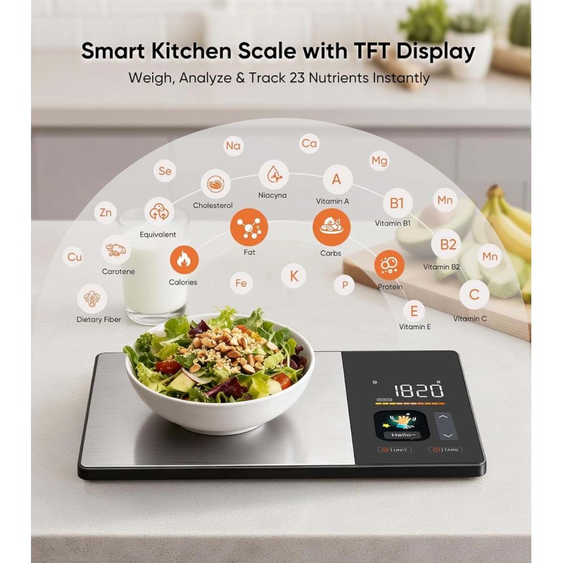 KN2432LB-SMART NUTRITION FOOD SCALE WITH TFT DISPLAY