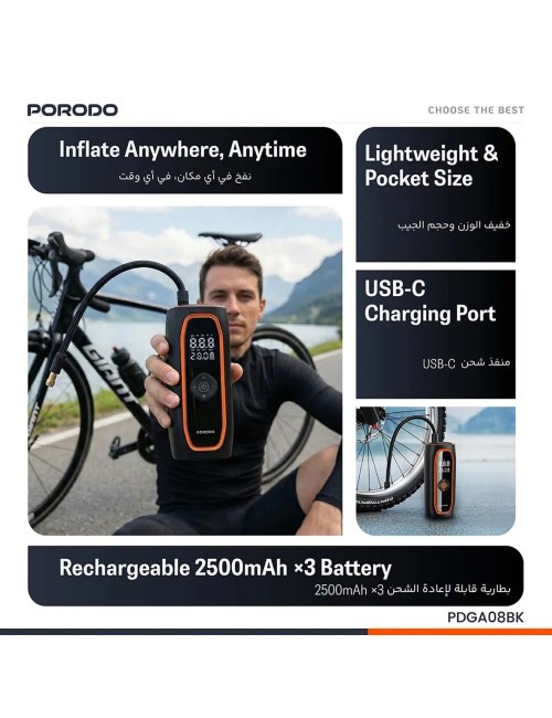 PDGA08BK CAR TIRE INFLATOR -BLACK