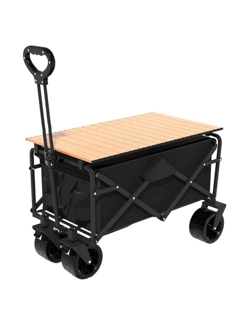 LB-20795 -FOLDING CAMPING TROLLEY CART BIG WITH FOLDABL;E ALUMINUM TABLE PLATE