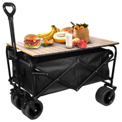 LB-20795 -FOLDING CAMPING TROLLEY CART BIG WITH FOLDABL;E ALUMINUM TABLE PLATE