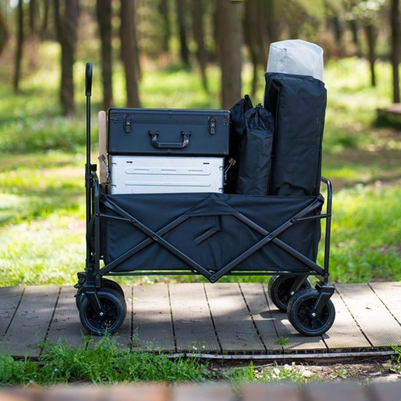 LB-20795 -FOLDING CAMPING TROLLEY CART BIG WITH FOLDABL;E ALUMINUM TABLE PLATE
