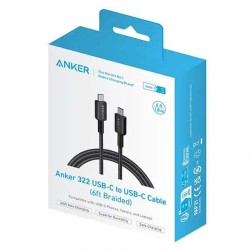 ANKER 322- C TO C 60W FASTCHARGING وصلة شحن موبايل اسود