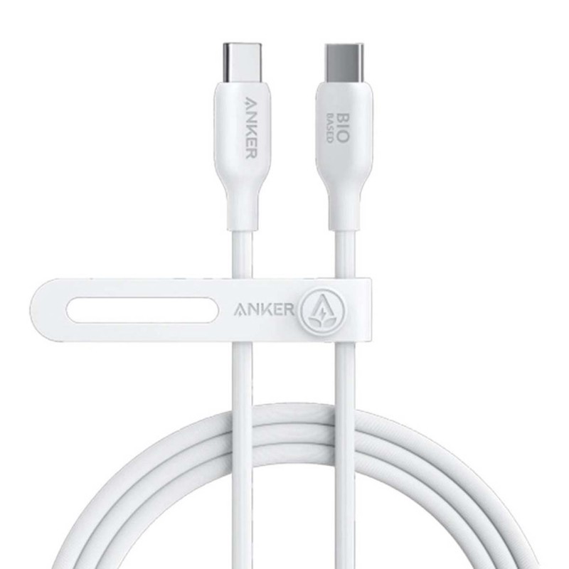 ANKER 322-USB-C TO USB-C CABLE (3FT BRAIDED) 60W FAST CHARGING WHITE