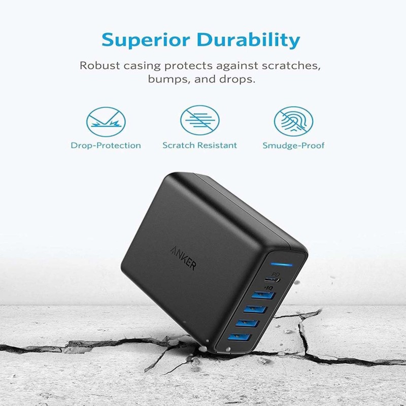ANKER A2056- 5-PORT USB WALL CHARGER POWERPORT PD WITH 1PD & 4PIQ
