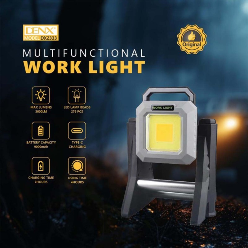 DENX DX2333 MULTIFUNTIONAL LED WORK LIGHT 3000LUMENS 276 LED 9000MAH