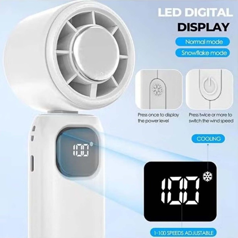 DENX DX2669 PORTABLE HANDHELD HIGH SPEED COOLING FAN 4000mAH