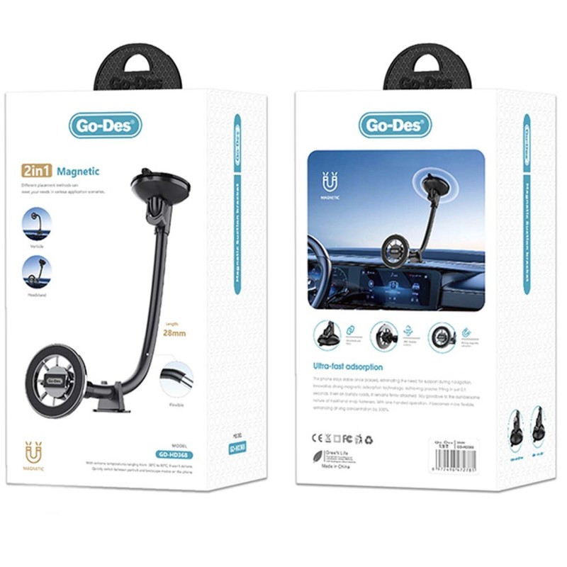 GD-HD368- 2-IN-1 MAGNETIC استاند تليفون سيارة