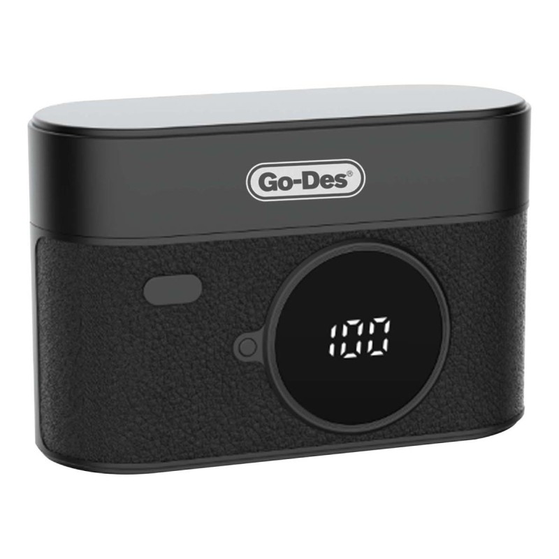 GD-WS312-2-IN-1 WIRELESS MAGNETIC BUTTON MICROPHONE WITH CHARGING CASE & OTG