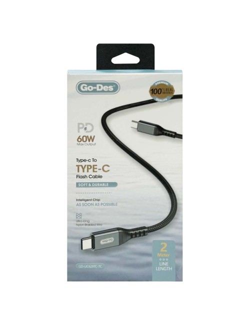GD-UC629TC-TC PD TYPE C TO TYPE C CHARGING CABLE 60W 2MTR