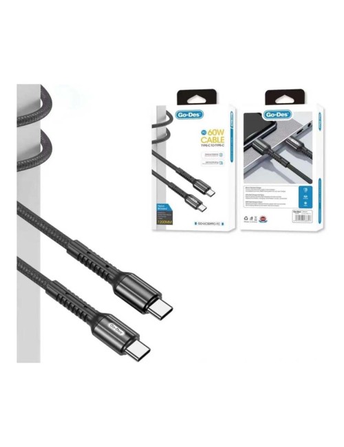 GD-UC509TC-TC PD TYPE C TO TYPE C CHARGING CABLE 60W 1.2MTR