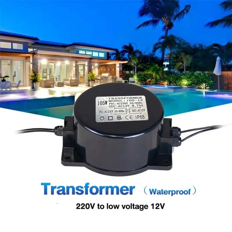 ET-105W OUTDOOR SWIMMING POOL TRANSFORMER 12V IP68