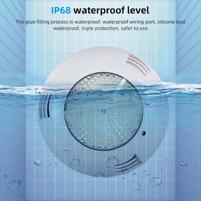 SH-007- ABS+UV POOL LIGHT UNDERWATER LED WARM WHITE 12V IP68