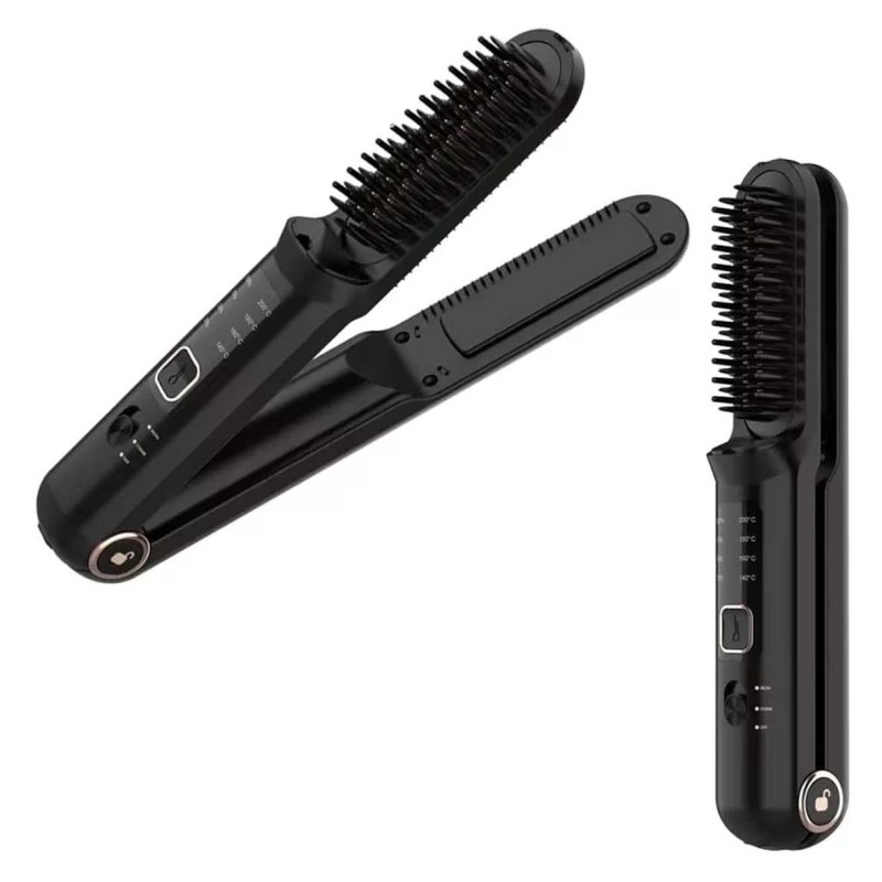 LH-2201-CORDLES HAIR STRAIGHTENER COMB & BRUSH 500mAH