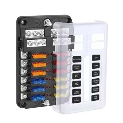 12CIRCUIT FUSE BOX BLOCK HOLDER WITH LED INDICATOR LIGHT