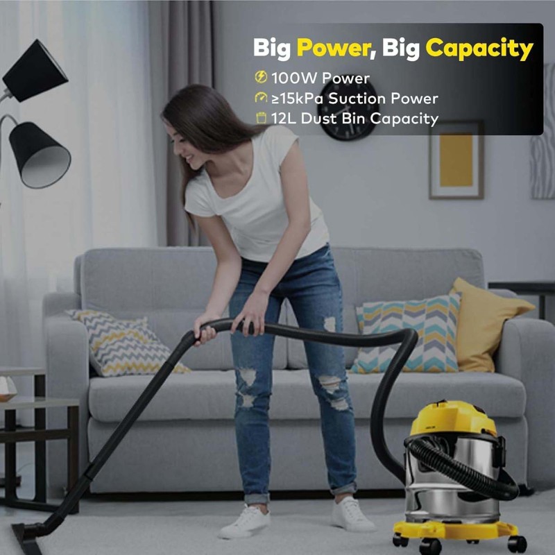 GN3N1VC12YL-3 IN 1 VACUUM CLEANER 12L, 1000W - YELLOW