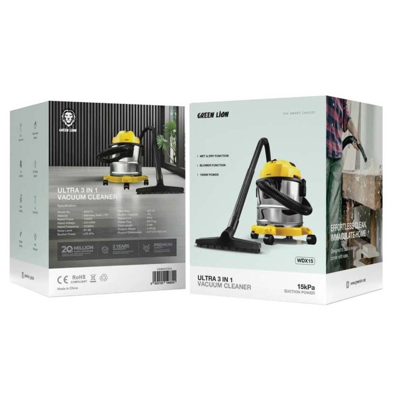 GN3N1VC12YL-3 IN 1 VACUUM CLEANER 12L, 1000W - YELLOW