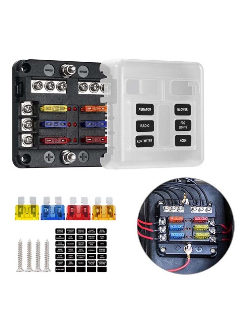 6CIRCUIT FUSE BOX BLOCK HOLDER WITH LED INDICATOR LIGHT