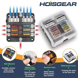6CIRCUIT FUSE BOX BLOCK HOLDER WITH LED INDICATOR LIGHT