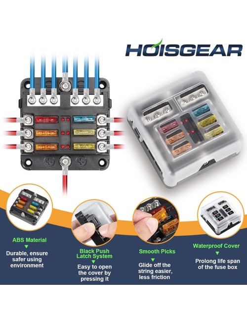 6CIRCUIT FUSE BOX BLOCK HOLDER WITH LED INDICATOR LIGHT