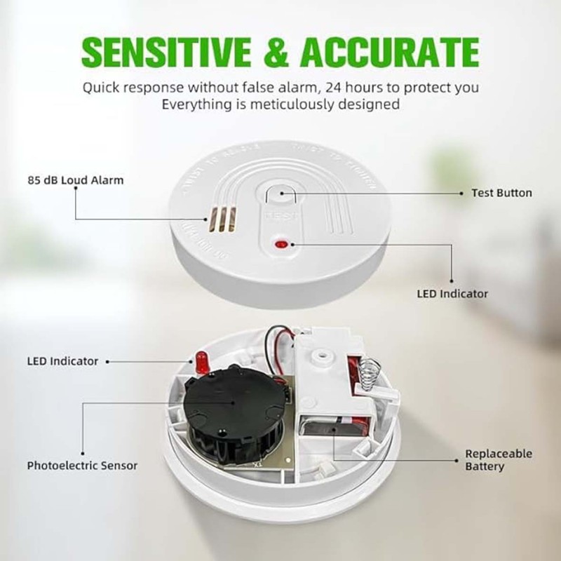 SMOKE DETECTOR-DC PV جهاز انذار حريق دخان كندي