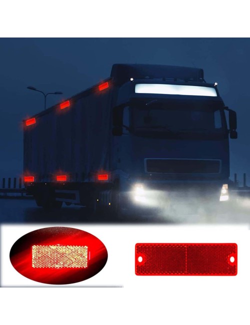 22367-RECTANGLE REFLECTOR RED 9CM X 4CM