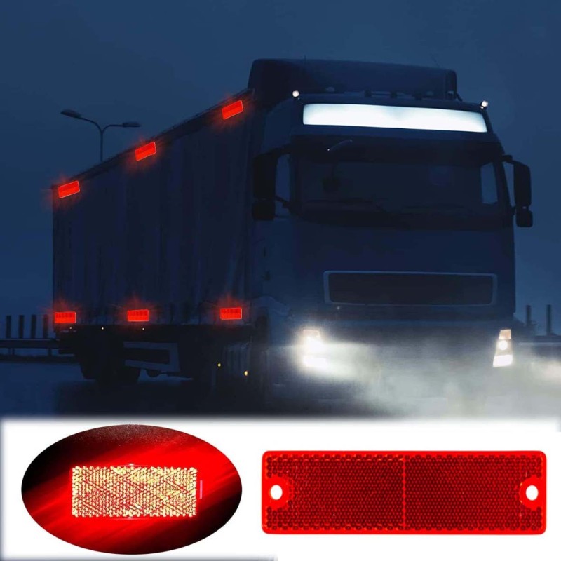 KOREALITE-RECTANGLE REFLECTOR RED 18CM X 4CM