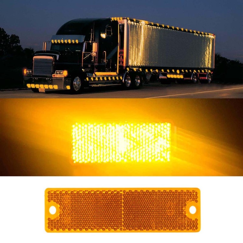 KOREALITE-RECTANGLE REFLECTOR YELLOW 18CM X 4CM