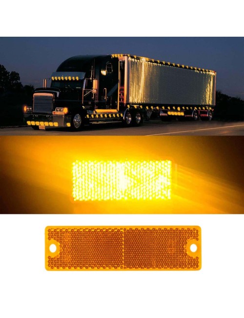 KOREALITE-RECTANGLE REFLECTOR YELLOW 18CM X 4CM