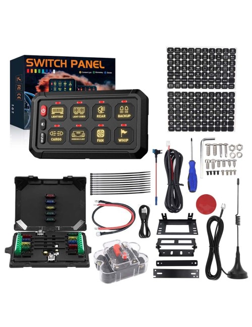 8GANG-SWITH PANEL FOR CONNECTING ADDITIONAL EQUIPMENT WITH 8 BUTTONS