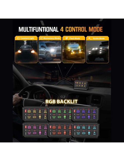 8GANG-SWITH PANEL FOR CONNECTING ADDITIONAL EQUIPMENT WITH 8 BUTTONS