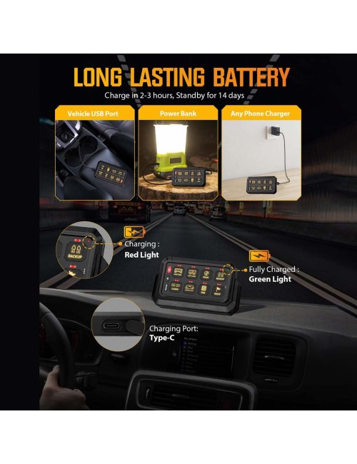 8GANG-SWITH PANEL FOR CONNECTING ADDITIONAL EQUIPMENT WITH 8 BUTTONS