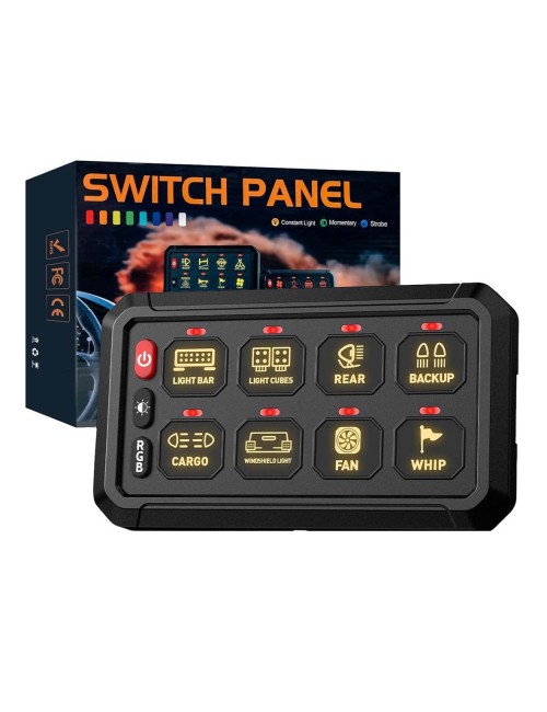 8GANG-SWITH PANEL FOR CONNECTING ADDITIONAL EQUIPMENT WITH 8 BUTTONS
