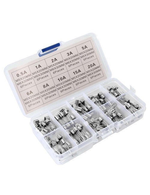 FAST-BLOW GLASS TUBE FUSE KIT 6X30MM 60PCS/PKT