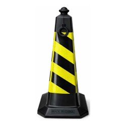 YF-PTC-2 SQUARE TRAFFIC CONE YELLOW/BLACK 75 CM