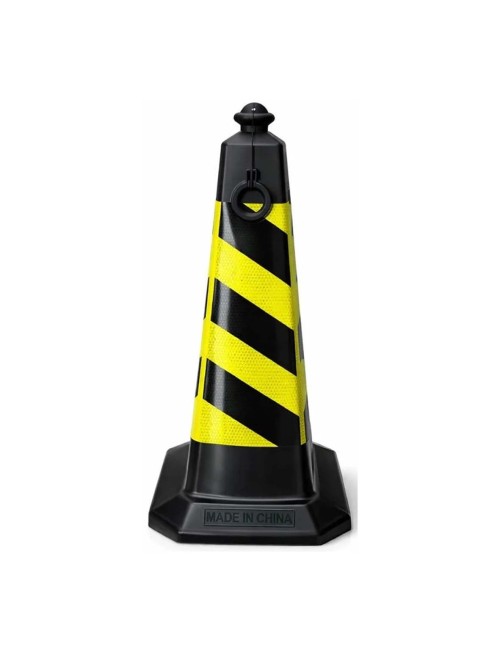 YF-PTC-2 SQUARE TRAFFIC CONE YELLOW/BLACK 75 CM