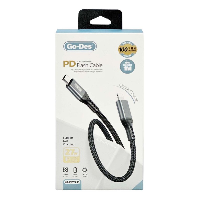 GD-UC619TC-IP TYPE C TO IP PD 27W FAST CHARGING CABLE
