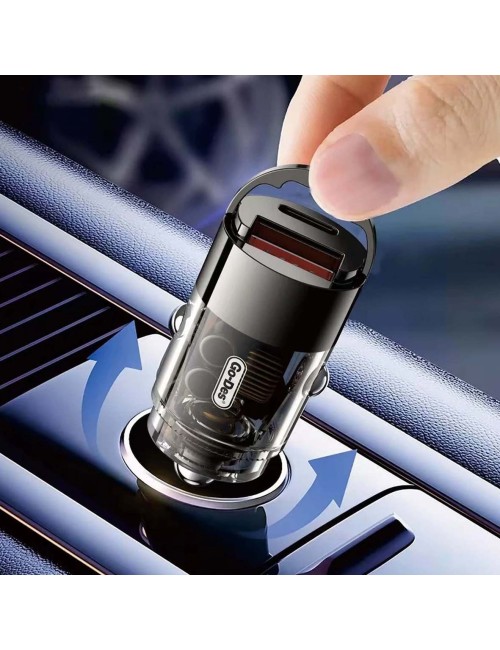 GD-QC2081 PD65W QC3.0 FAST CAR CHARGER 65W USB C TYPE C DUAL PORT+C ADAPTOR