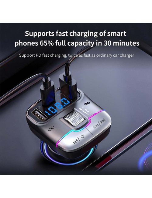 GD-BT39 CAR WIRELESS MP3 PLAYER,FM TRANSMITTER WITH USB & TYPE-C PORT