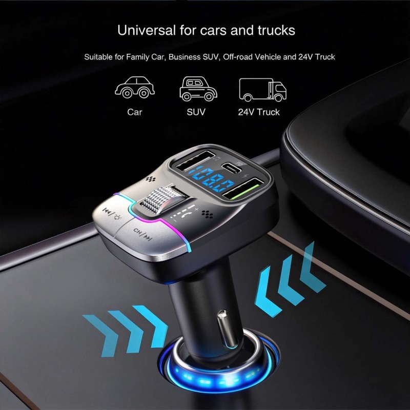 GD-BT39 CAR WIRELESS MP3 PLAYER,FM TRANSMITTER WITH USB & TYPE-C PORT