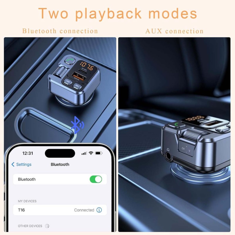 MARVERS MS-C67 PD+QC3.0 CAR WIRELESS MP3 PLAYER,FM TRANSMITTER WITH USB & TYPE-C PORT