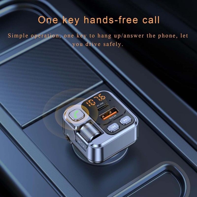MARVERS MS-C67 PD+QC3.0 CAR WIRELESS MP3 PLAYER,FM TRANSMITTER WITH USB & TYPE-C PORT