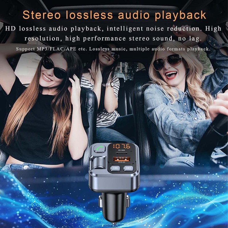 MARVERS MS-C67 PD+QC3.0 CAR WIRELESS MP3 PLAYER,FM TRANSMITTER WITH USB & TYPE-C PORT