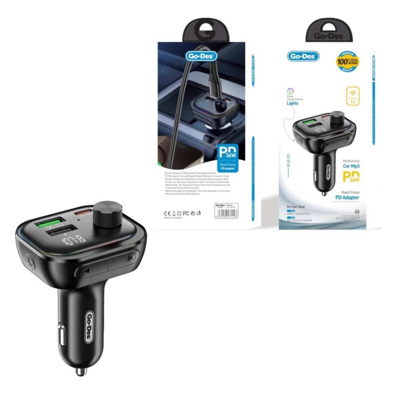 GD-BT38 PD36W+QC3.0 CAR WIRELESS MP3 PLAYER 5.3